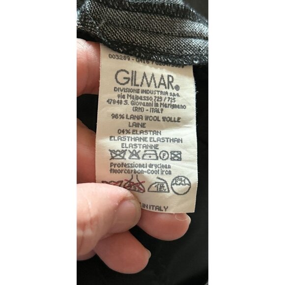 Made in Italy GILMAR Wool Riding Pants Grey High Rise Leather Inserts Size 42/6 - Picture 8 of 9